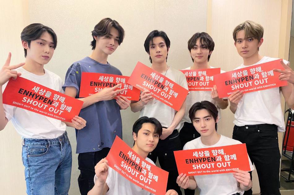 Backstage photo of Enhypen during the K-pop group's 3-day concert in Manila from February 3 to 5, 2023. Photo: Twitter/@ENHYPEN