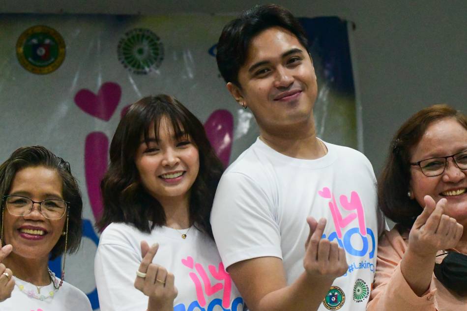 Marlo Mortel and Majoy Apostol during the launch of their new educational series 'ILY 1000: Batang #Laking1000' for Knowledge Channel at the National Nutrition Council in Taguig City. Mark Demayo, ABS-CBN News.