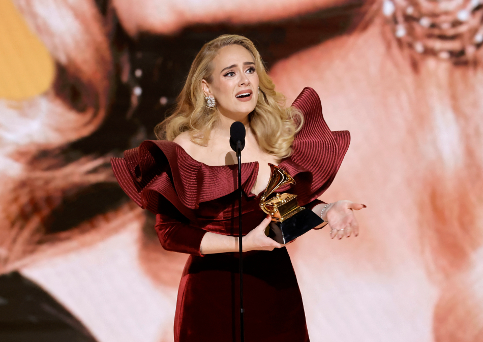 Adele accepts the Best Pop Solo Performance award for “Easy On Me” onstage during the 65th GRAMMY Awards at Crypto.com Arena on February 05, 2023 in Los Angeles, California. Kevin Winter, AFP