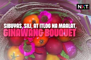 Sibuyas, sili, at itlog na maalat, ginawang bouquet