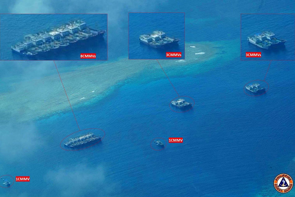 Chinese Vessels Still Lingering In Ayungin Sabina Shoals PH Coast   20230222 Via Philippine Coast Guard 