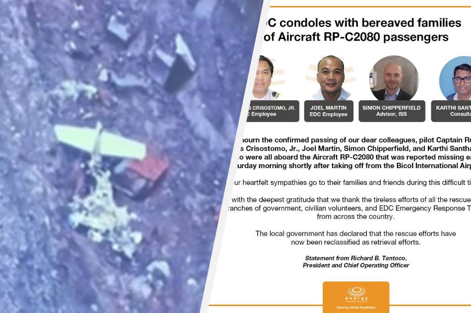 EDC names 4 fatalities in Cessna plane crash ABSCBN News