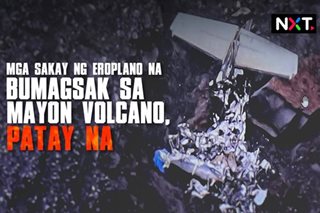 Mga sakay ng eroplanong bumagsak sa Mt. Mayon, patay na
