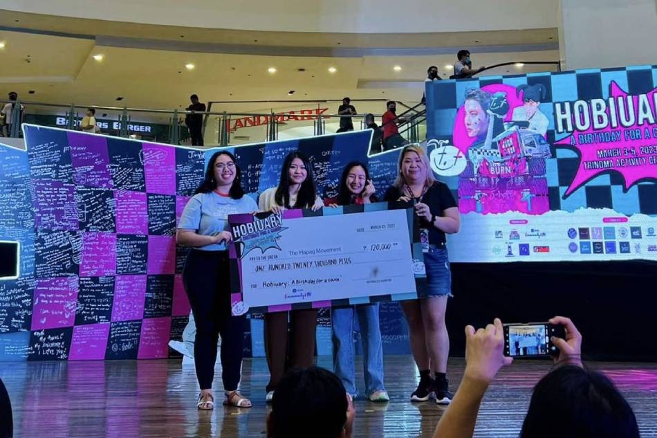 BTS PH Army Pearls turns over its donation to the Hapag Movement through Globe Rewards at the fandom’s celebration of J-Hope’s birthday, March 5, 2023. Handout