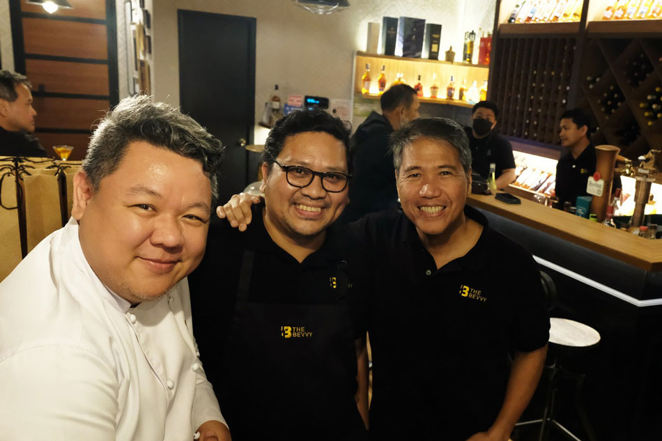 Chef JayJay Sycip, Lennon Aguilar and Jojo Vega of The Bevvy. Jeeves de Veyra