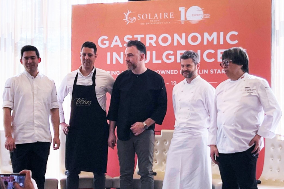 (From left) Tohru Nakamura, Rui Silvestre, Rene Frank, Enrico Bartolini, and Alvin Leung at the launch of Solaire
