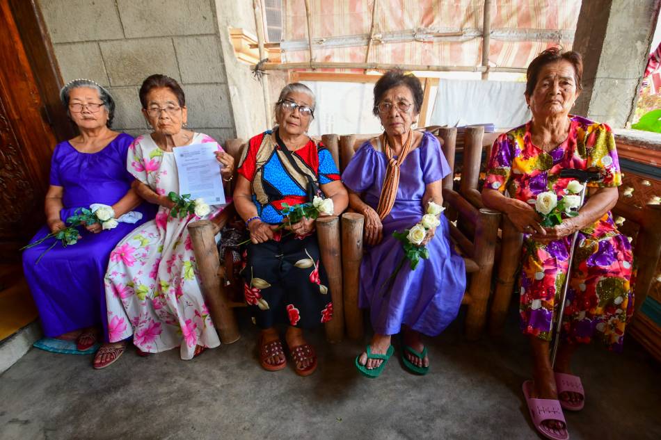 Some of the members of Malaya Lolas (Free Grandmothers) gathered in Barangay Mapaniqui in Candaba, Pampanga on March 19, 2023, days after the United Nations Committee on the Elimination of Discrimination against Women (CEDAW) released its decision regarding the sexual abuse they suffered in the hands of Japanese soldiers during World War II. Mark Demayo, ABS-CBN News.