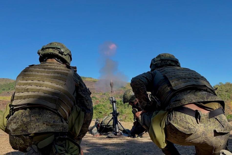 Army Artillery Regiment and 99th Infantry Battalion personnel who are under the operational control of the 1st Brigade Combat Team conduct live fire exercises of 81mm and 60mm extended-range mortars as part of Exercise Salaknib between the Philippine Army and U.S. Army Pacific (USARPAC) in Fort Magsaysay, Nueva Ecija, Sunday, March 19, 2023. The live fire exercise is part of the ongoing eight iteration of Salaknib which is set to culminate on April 4. Cpl. Josel P. Sucayan, Philippine Army handout