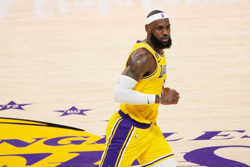 Los Angeles Lakers forward LeBron James runs down the court during the first half of their NBA game against the Oklahoma City Thunder at the Crypto.com Arena in Los Angeles, California, USA, February 7, 2023. Allison Danger, EPA-EFE/File.