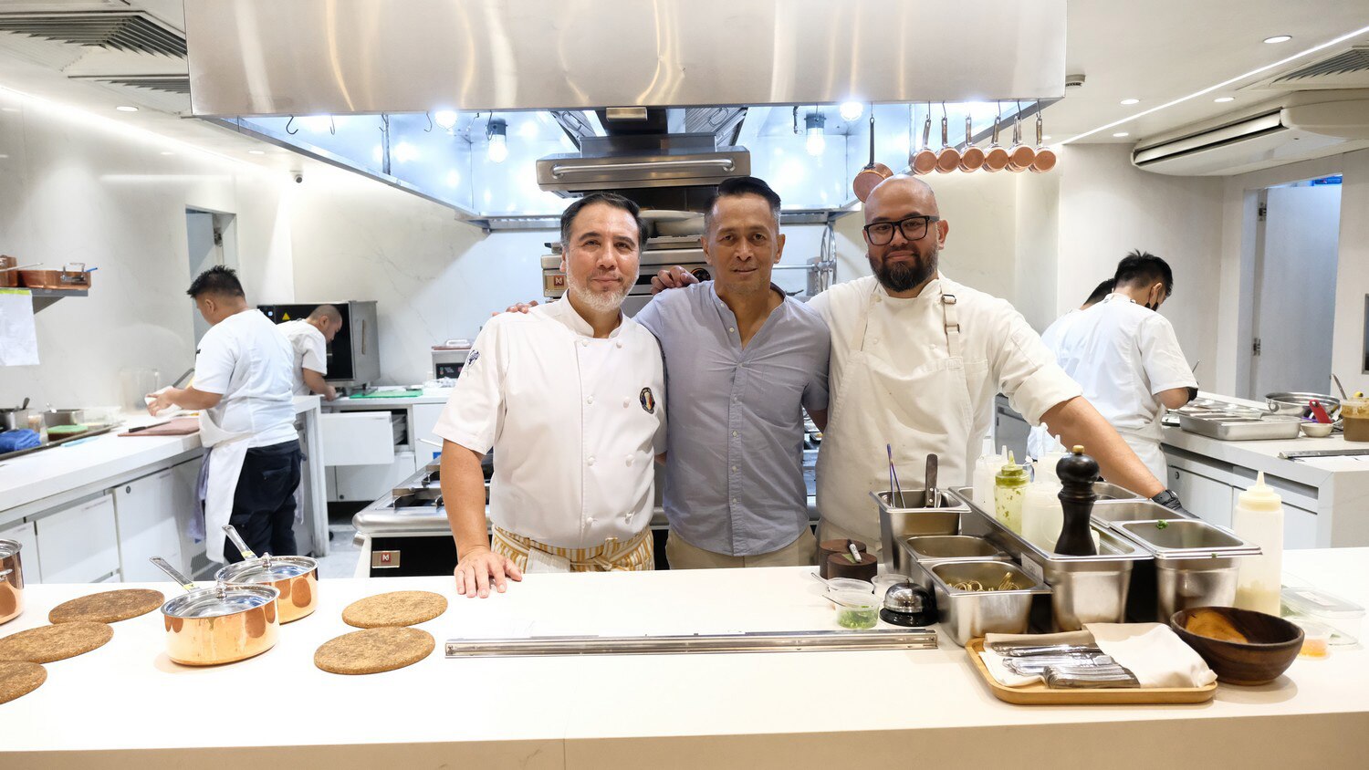 (From left) Chefs Fernando Aracama, Sau del Rosario and Bong Sagmit. Bong Sagmit 