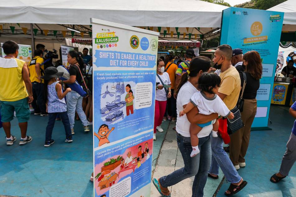 The Department of Health, in partnership with the World Health Organization and UNICEF, hold a 2-day “Pista ng Kalusugan,” a national health fair event at the Quezon Memorial Circle grounds on April 15, 2023. The event aims to educate and raise awareness on developing healthy habits through various immersive booths, games, and discussions. Maria Tan, ABS-CBN News
