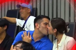 WATCH: Gerald, Julia in 'Kiss Cam' at basketball match