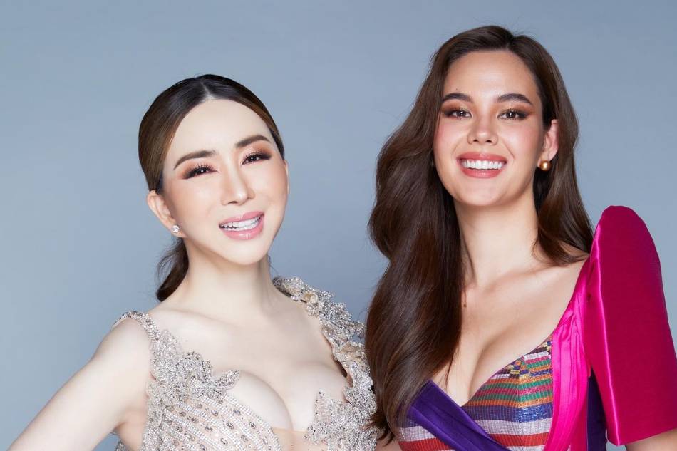 Miss Universe owner Anne Jakrajutatip with the Philippines' Catriona Gray, who won the 2018 edition of the pageant, during an event in Thailand in 2022. Instagram/Anne Jakrajutatip 