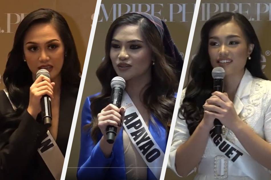 Some of the candidates in the preliminary interview of Miss Universe Philippines 2023. YouTube/Empire Philippines