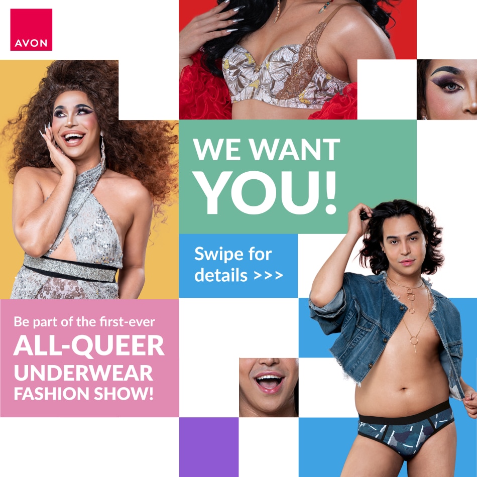 A poster for the casting call for Avon's queer-focused fashion show. Handout