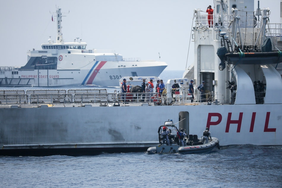 The Philippine Coast Guard (PCG), Japan Coast Guard (JCG), and U.S. Coast Guard (USCG) conduct trilateral maritime exercises for the first time off the coast of Mariveles, Bataan on June 6, 2023. ABS-CBN News/Mark Demayo, file