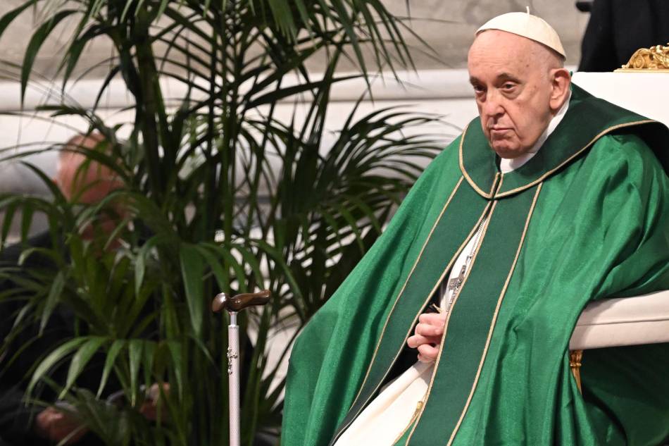 Pope Francis during a Mass on occasion of World Grandparents and Seniors Day in Saint Peter's Square at the Vatican, July 23, 2023. Claudio Peri, EPA-EFE 