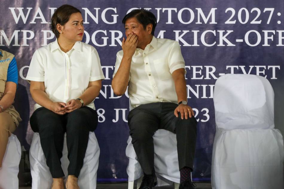 President Ferdinand Marcos Jr. and Vice President Sara Duterte during the Walang Gutom 2027: Food Stamp program kick-off activity at the Don Bosco Youth Center in Tondo,Manila on July 18, 2023. Jonathan Cellona, ABS-CBN News