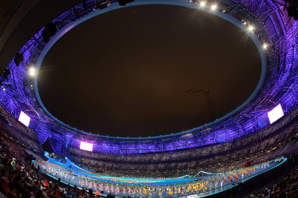 Performers during the opening ceremony of the 19th Asian Games Hangzhou 2022 at the Olympic Sports Centre Stadium in Hangzhou, China, September 23, 2023. Alex Plavevski, EPA-EFE.