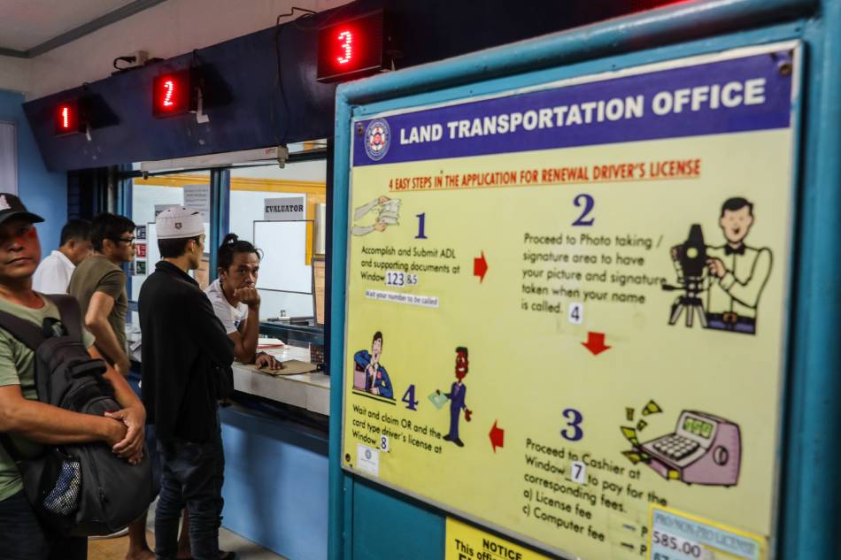 A step-by-step guide for application is posted as motorists wait for their drivers license at the releasing office of the Land Transportation Office (LTO) in Quezon City. Jonathan Cellona, ABS-CBN News/File 