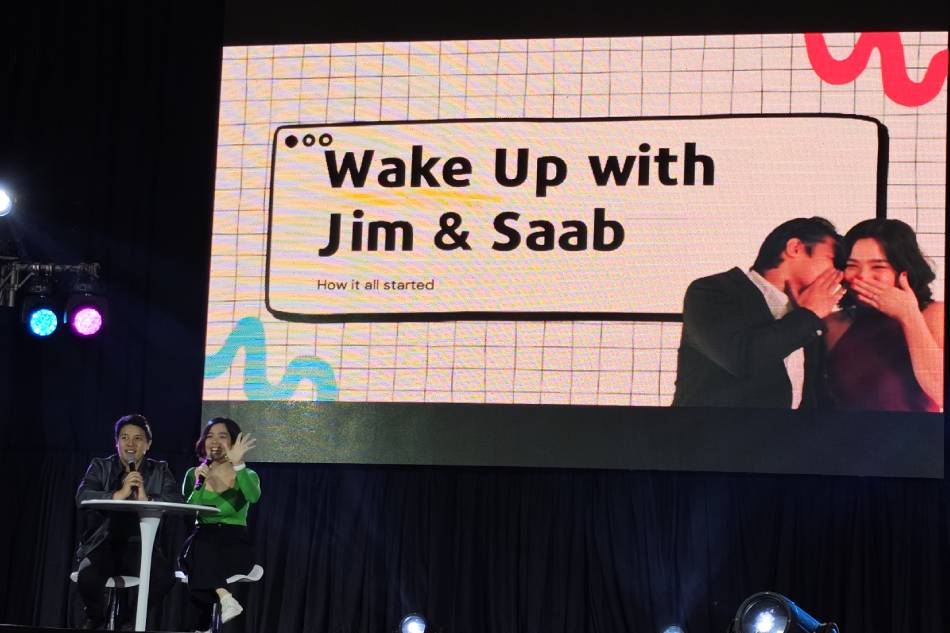 Jim Bacarro (left) and Saab Magalona during the 