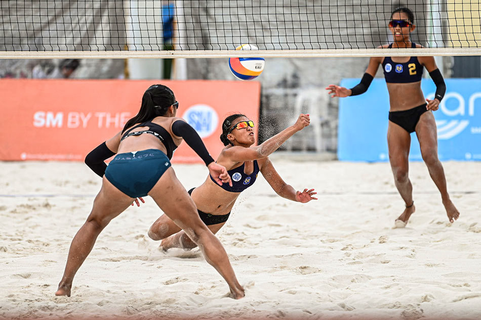 Uaap Nu Outplays Feu In Womens Beach Volley Abs Cbn News