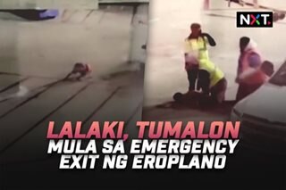 Lalaki, tumalon mula sa emergency exit ng eroplano