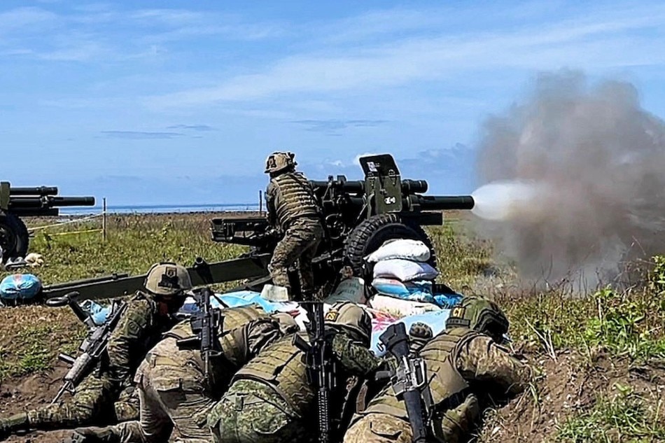 The Army's 3rd Field Artillery Battalion hits the target during the Combined Arms and Littoral Live Fire Exercise (CALLFEX) on Nov. 15, 2022 at Purok Base, Punta Baja, Rizal, Palawan. Photo courtesy of OACPA, Philippine Army