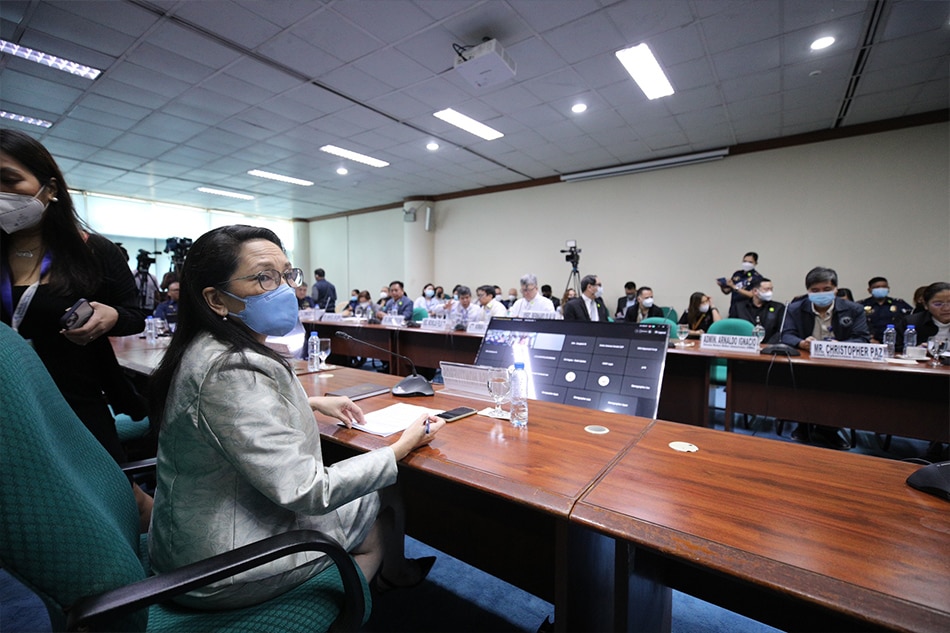 Sen. Risa Hontiveros presides over the hybrid hearing on Wednesday, January 25, 2023 on the use of Filipinos in scam operations abroad. Joseph Vidal/Senate PRIB