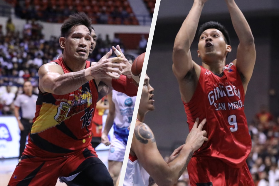 San Miguel center June Mar Fajardo and Barangay Ginebra point guard Scottie Thompson are the leading vote-getters in the PBA All-Star Game. PBA Images.