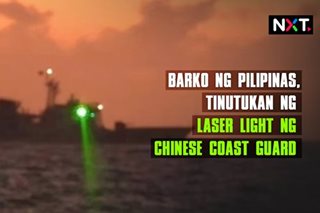 Barko ng Pilipinas, tinutukan ng laser light 