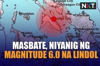 Masbate, niyanig ng magnitude 6.0 na lindol