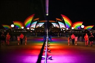 Sydney Opera House lights up in pride colors