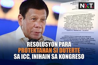 Resolusyon para protektahan si Duterte sa ICC, inihain
