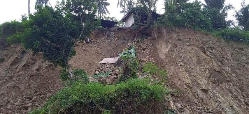 A landslide was triggered by rains in Tomas Oppus, Southern Leyte on Saturday. MDRRMO Tomas Oppus