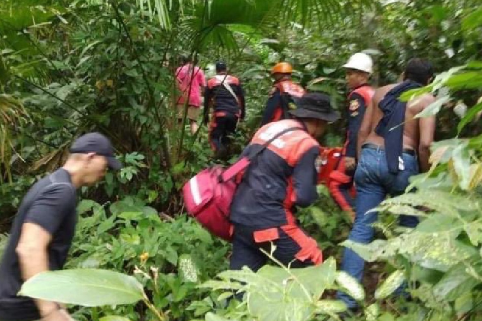 Rescue authorities proceed to a possible crash site of a missing Cessna 340 plane in Barangay Quirangay, Camalig, Albay, on Feb. 19, 2023. Photo courtesy of Joy Lim Maravillas