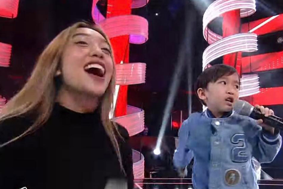 Fana and her nephew, Fabio Santos, in 'The Voice Kids Philippines' season 5 digital show. ABS-CBN