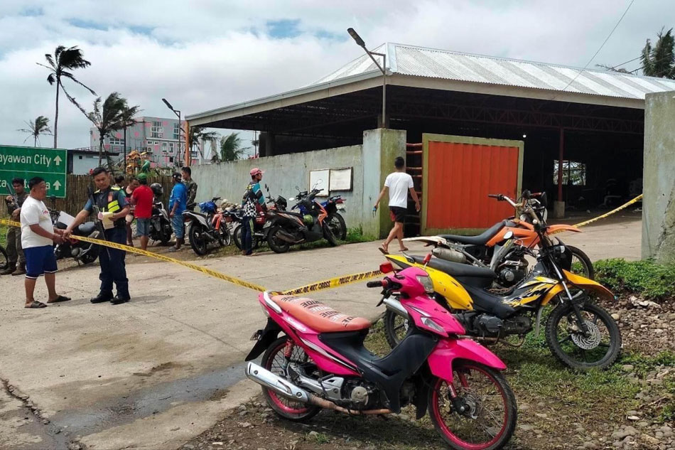 Police cordon off the the home of Negros Oriental Gov. Roel Degamo in Barangay San Isidro, Sto. Nuebe in Pamplona after he was shot by still unknown assailants Saturday morning. PNP handout