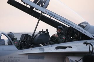 Marcos Jr. checks fighter jet's capabilities