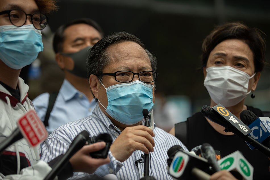 Former Hong Kong lawmaker Albert Ho stands outside the District Court in Hong Kong, China, May 17, 2021. Jerome Favre, EPA-EFE/file