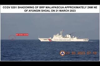 'Chinese vessel shadowed PH vessel near Ayungin Shoal'