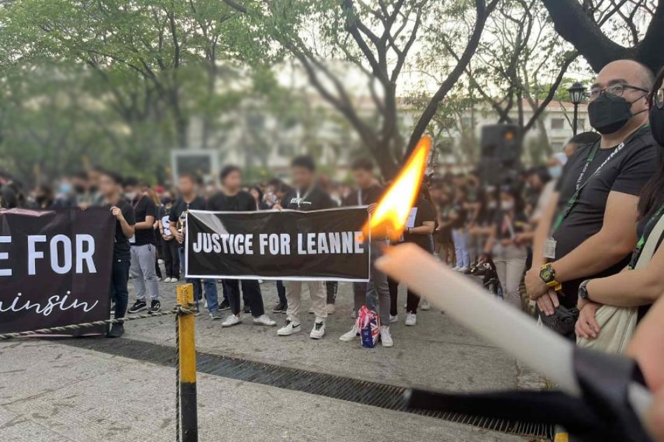 The De La Salle University community held a prayer vigil for its slain student, Queen Leanne Daguinsin. Jose Carretero, ABS-CBN News