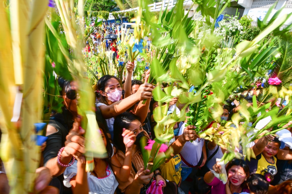 Catholic devotees flock to the Grotto of Our Lady of Lourdes in San Jose Del Monte, Bulacan to celebrate Palm Sunday. Most physical activities during the Holy Week are set to return after a three-year hiatus due to the COVID-19 pandemic. Mark Demayo, ABS-CBN News