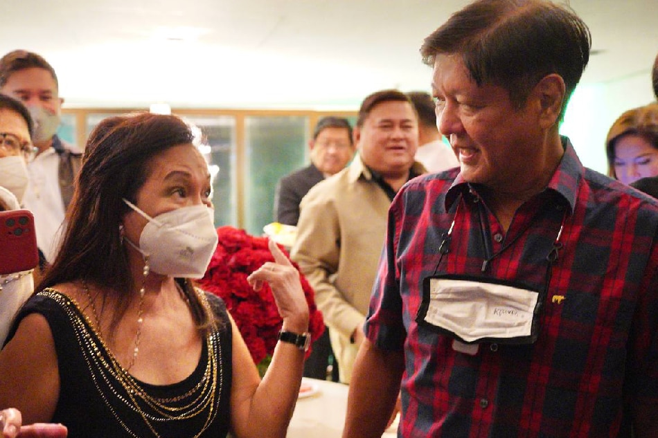 Then-presidential candidate Ferdinand Marcos, Jr. attends the birthday party of former President Gloria Macapagal-Arroyo in Quezon City, April 5, 2022. BBM Media Bureau handout/File