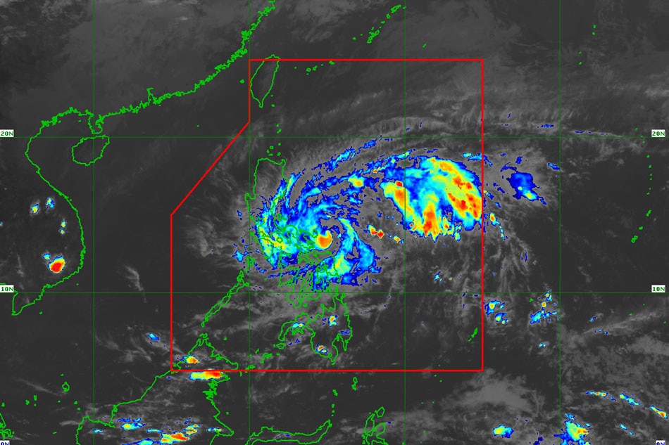 Tropical depression Amang as of 5 p.m. Tuesday. PAGASA photo