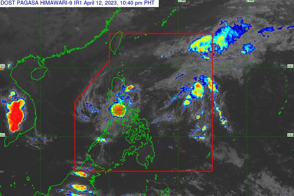 This image shows the location of tropical depression Amang at 7 p.m. Wednesday. PAGASA photo.