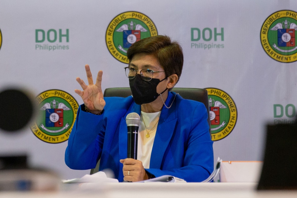 Department of Health (DOH) officer in charge Dr. Maria Rosario Vergeire speaks to the media during a press conference at the DOH headquarters in Manila on September 20, 2022. George Calvelo, ABS-CBN News/File.