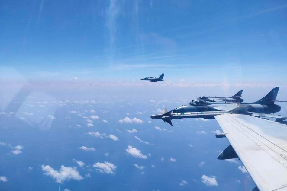  Pilots from the 5th Fighter Wing of the Philippine Air Force, together with Hawker Hunter pilots from the US, performed Tactical Air Intercept (TAI) sorties at Clark Air Base, Mabalacat City, Pampanga on April 20, 2023. TAI is a crucial military operation that involves launching fighter aircraft to intercept unknown aircraft entering Philippine airspace and identify if any unauthorized aircraft pose a threat. Philippine Air Force handout/File