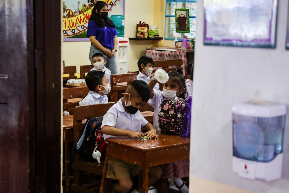 Students participate in their first face-to-face classes at the Francisco Legaspi Memorial School in Pasig City on November 2, 2022, as the Department of Education implements full physical class attendance in public schools nationwide after 2 years of online and hybrid learning. Jonathan Cellona, ABS-CBN News/File.