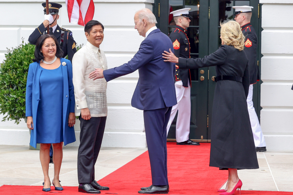 US President Joe Biden and First lady Dr. Jill Biden welcome President Ferdinand R. Marcos, Jr. and first lady Liza Araneta at the White House in Washington D.C. on Monday, May 1, 2023. Kj Rosales, PPA Pool